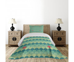 Half Circles Spirals Bedspread Set