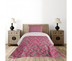 Flourishing Hibiscus Blooms Bedspread Set