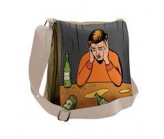 Drunk Man and Empty Bottles Messenger Bag