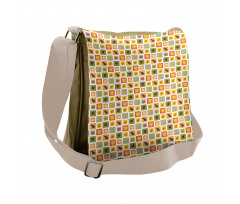 Foods in Vivid Squares Messenger Bag