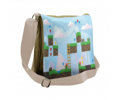 Vintage Game Platform Art Messenger Bag