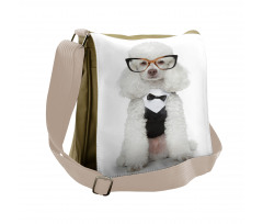 Groomed Doggie in Tuxedo Messenger Bag