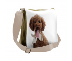 Puppy with Bow Tie Messenger Bag