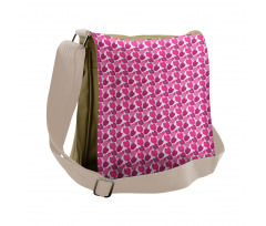 Pink Color Palette Leaves Messenger Bag