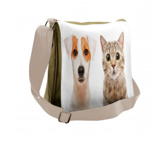 Portraits of Dog and Cat Messenger Bag