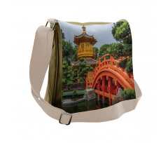 Pavilion in Forest Messenger Bag