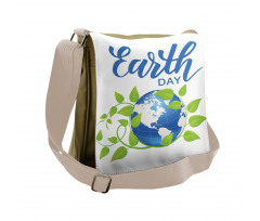 Wording Leaves Encircling Messenger Bag