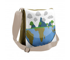 Mountains on Half Earth Messenger Bag