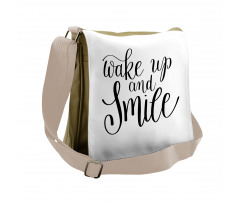 Wake up and Smile Calligraphy Messenger Bag