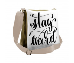 Monochrome Cursive Words Messenger Bag