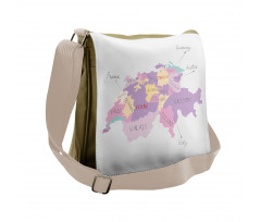 Hand Drawn Map Illustration Messenger Bag