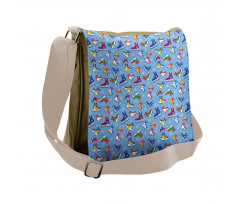 Colorful Winter Footwear Messenger Bag