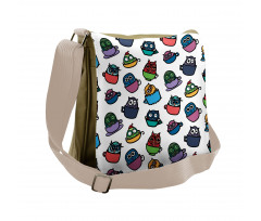 Funny Owl in Coffee Mug Messenger Bag