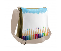 Multicolor Gradient Pencils Messenger Bag