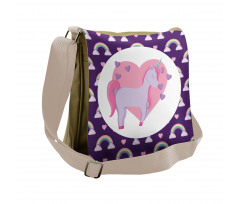 Pony Hearts Rainbows Messenger Bag