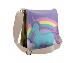 Nursery Rainbow Pony Art Messenger Bag