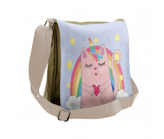 Cat Heart Kitten Art Messenger Bag