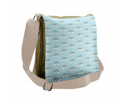 Simplistic Nursery Clouds Messenger Bag