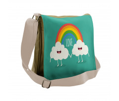 Love Wording Happy Clouds Messenger Bag