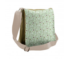 Twigs Seeds Acorns Pine Cone Messenger Bag