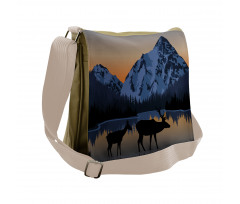 Mountain Deer by the Lake Messenger Bag