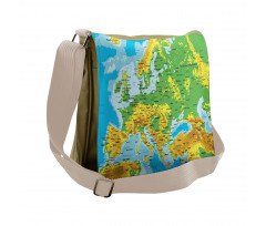 High Detailed Map of Europe Messenger Bag