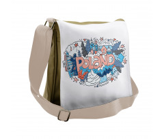 Calligraphy and Doodle Items Messenger Bag