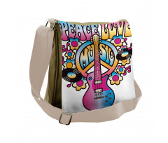 Peace Love Vinyl Music Messenger Bag