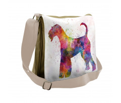 Funny Watercolor Terrier Messenger Bag