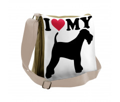 I Love My Terrier Dog Love Messenger Bag