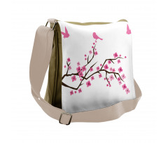 Japanese Cherry Blossoms Art Messenger Bag