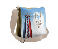 Ties Hanging on Rope Messenger Bag