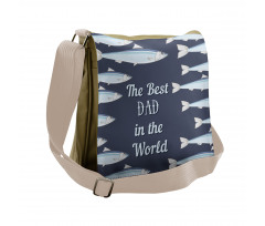 Horizontal Fish Motifs Messenger Bag