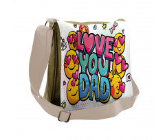 Emoji Smileys Love Dad Messenger Bag