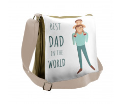 Man Carrying His Child Messenger Bag