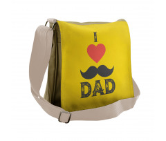 Grunge Heart Mustache Messenger Bag