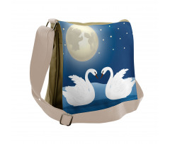 Moonlight Sky at Night Art Messenger Bag