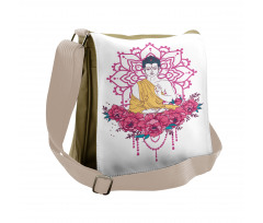 Meditation Floral Mandala Messenger Bag