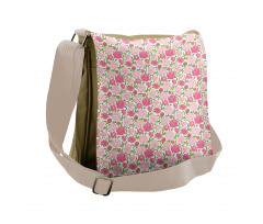 Simplistic Romantic Flowers Messenger Bag