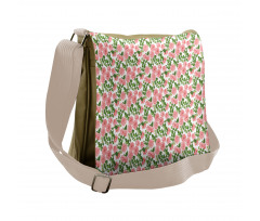 Pink Vintage Vintage Flower Messenger Bag