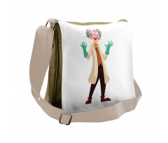 Cartoon Style Professor Messenger Bag