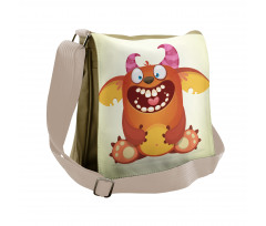 Fluffy Cheerful Character Messenger Bag