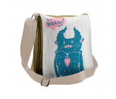 Meow Cat Speech Bubble Messenger Bag