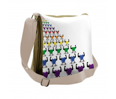 Healthy Colorful Hearts Messenger Bag