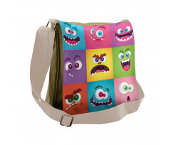 Humorous Alien Squares Messenger Bag