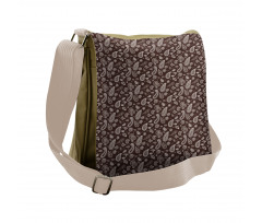 Damask Flowers Motif Messenger Bag