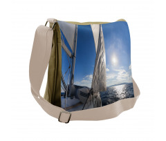 Sailing Boat in Sea Messenger Bag