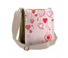 Contour Hearts Lines Messenger Bag