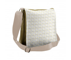 Cursive Meow Paw Pattern Messenger Bag