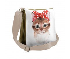 Kitten in a Dotted Bandana Art Messenger Bag